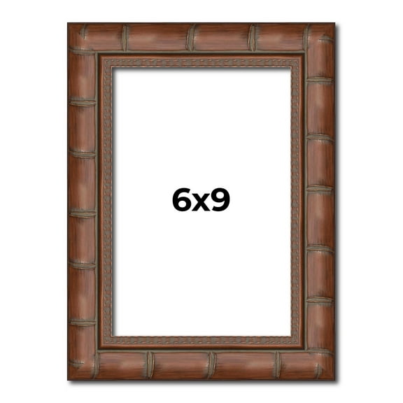 6x9 Dark Brown Bamboo Real Wood Picture Frame Width 1.5 inches | Interior Frame Depth 0.5 inches |