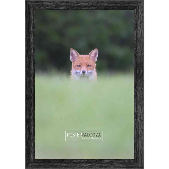 6x9 Black Rustic Thin Barnwood Picture Frame - UV Acrylic, Foam Board Backing, Hanging Hardware