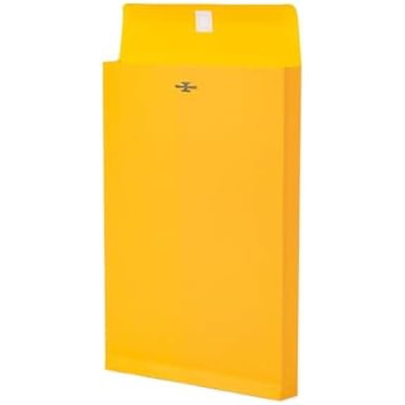 6x9 Expanding Clasp Manilla Envelopes with Gummed Seal,  25 Pack Heavy Duty 180 GSM Kraft, Resuable Small Manila Envelopes for Filing, Storage & Mailing