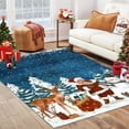 thumbnail image 1 of 6x9 FT Christmas Area Rug Non Slip - Machine Washable Low Pile Santa Claus Design, Red Xmas Faux Wool Rug for Living Room Dining Room Kitchen Bedroom Holiday Decor, 1 of 9