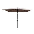 thumbnail image 1 of 6x9 FT Patio Umbrella for Outdoor, Rectangle Umbrella with Push Button Tilt and Crank, Outdoor Patio Umbrellas with 4 Sturdy Ribs for Market, Garden, Deck, Backyard, Pool (Khaki), 1 of 8