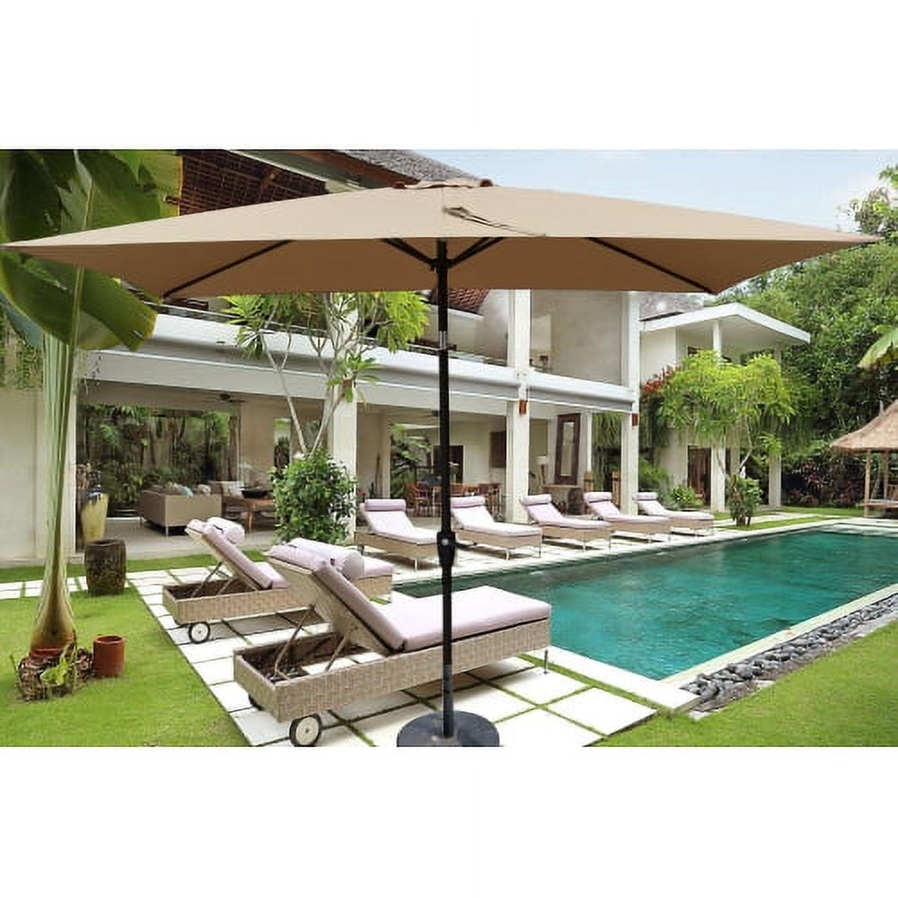 Triple Tree 6x9 FT Rectangular Patio Umbrella, Waterproof Polyester ...