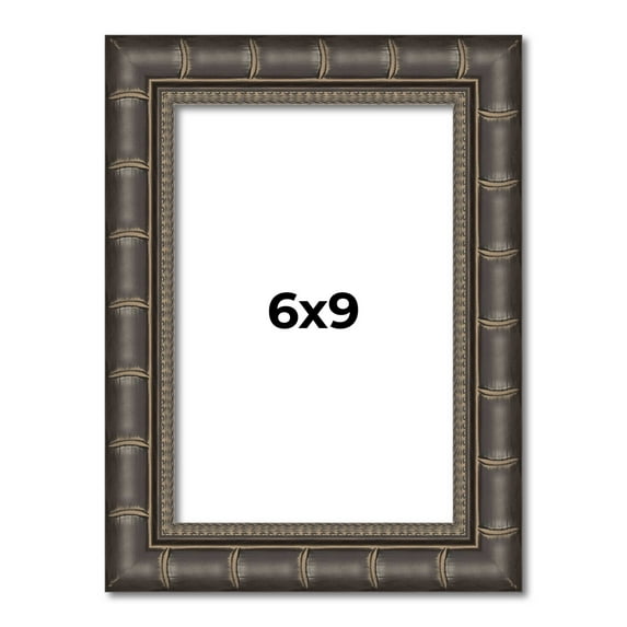 6x9 Frame Black Bamboo Solid Wood Picture Frame Width 1.5 Inches | Interior Frame Depth 0.5 Inches
