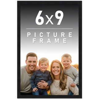 6x9 Frame Black Solid Wood Picture Frame | 0.75 Inch Moulding Width | Includes UV Acrylic