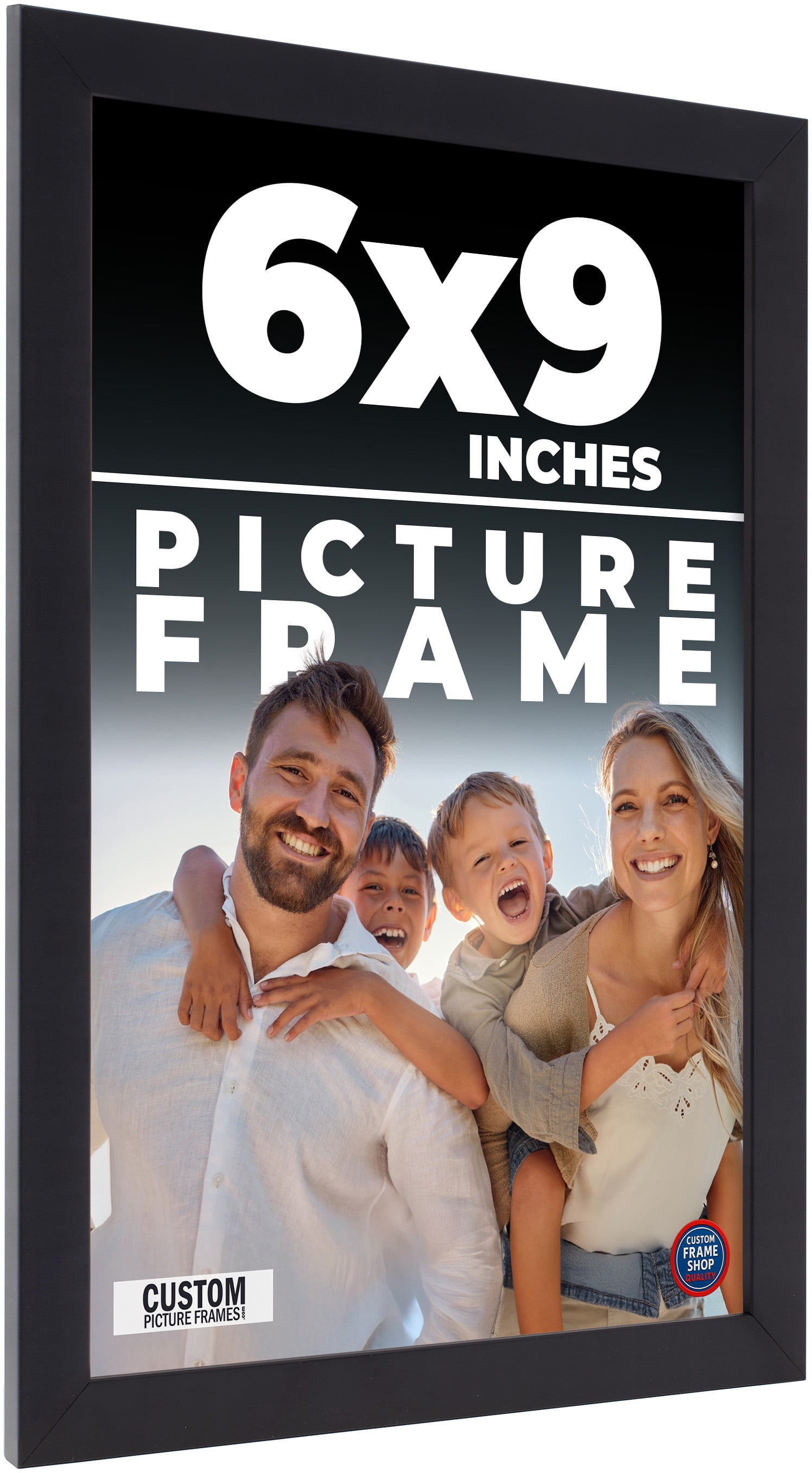 6x9 Solid Wood Photo Frame, UV Acrylic Shatter Guard with Matte
