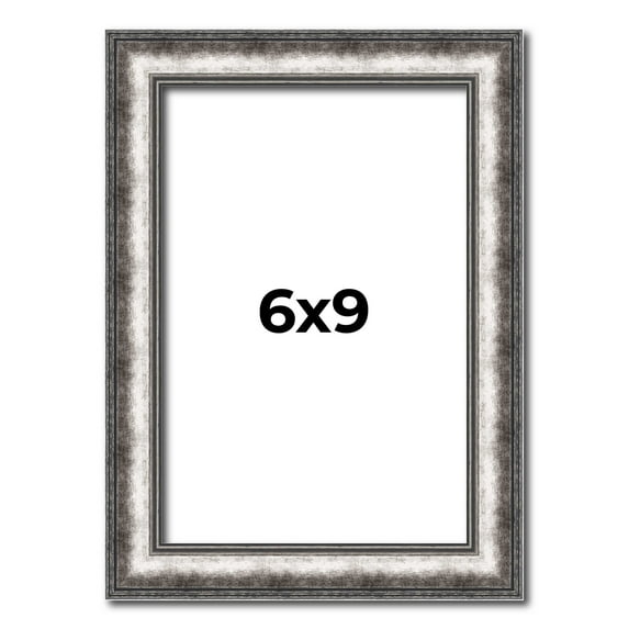 6x9 Frame Silver Real Wood Picture Frame Width 1.125 Inches | Interior Frame Depth 0.5 Inches |
