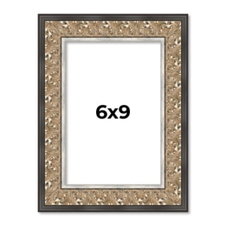 6x9 Frame Silver Real Wood Picture Frame Width 1.75 Inches | Interior Frame Depth 0.5 Inches |