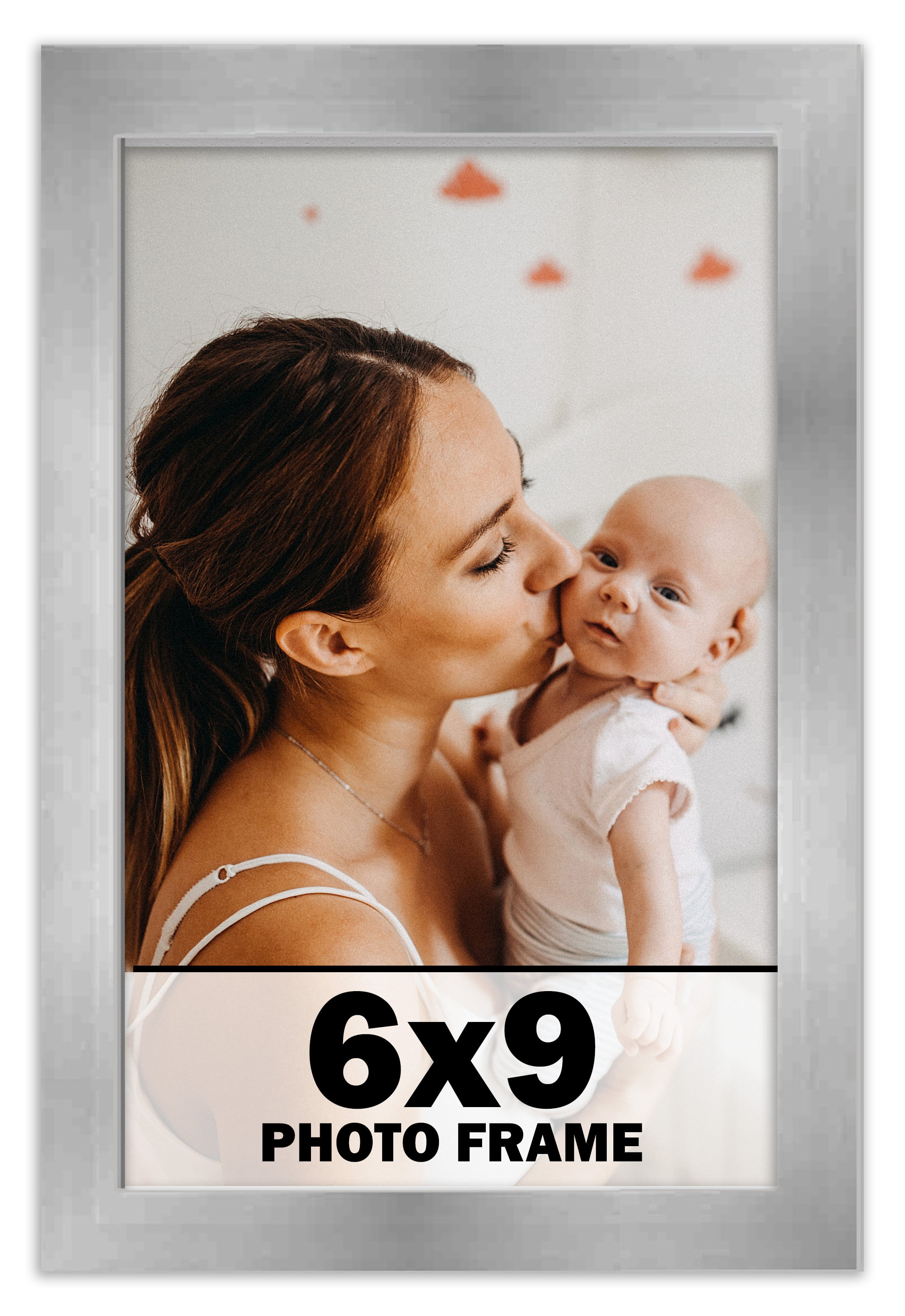 6x6 Frame Stainless Steel Silver Picture Frame - Modern Frame Includes UV  Acrylic Shatter Guard
