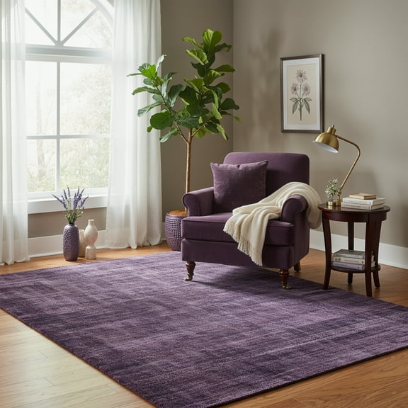 6x9 Modern Abstract Rugs Washable Non-Slip Ombre for Living Room Bedroom Study Room-Purple