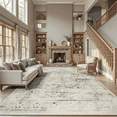 thumbnail image 1 of 6x9 Rug, Non-Slip, Stain-Resistant Low-Pile Farmhouse Modern Machine Washable Rug for Living Room, office, Bedroom, Soft Large Carpet -Grey and Green, 1 of 10