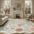 thumbnail image 1 of 6x9 Rug, Non-Slip, Stain-Resistant Low-Pile Machine Washable Rug for Living Room, office, Bedroom, Soft Low Pile Large Carpet -Beige, 1 of 10