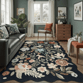 thumbnail image 1 of 6x9 Rug, Non-Slip, Stain-Resistant Low-Pile Machine Washable Rug for Living Room, office, Bedroom, Soft Low Pile Large Carpet -Black, 1 of 8