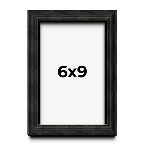 6x9 Shadow Box Black Rustic Barnwood Display Frame  | 1.125 Inch Deep | 0.875 Inch Moulding Width |