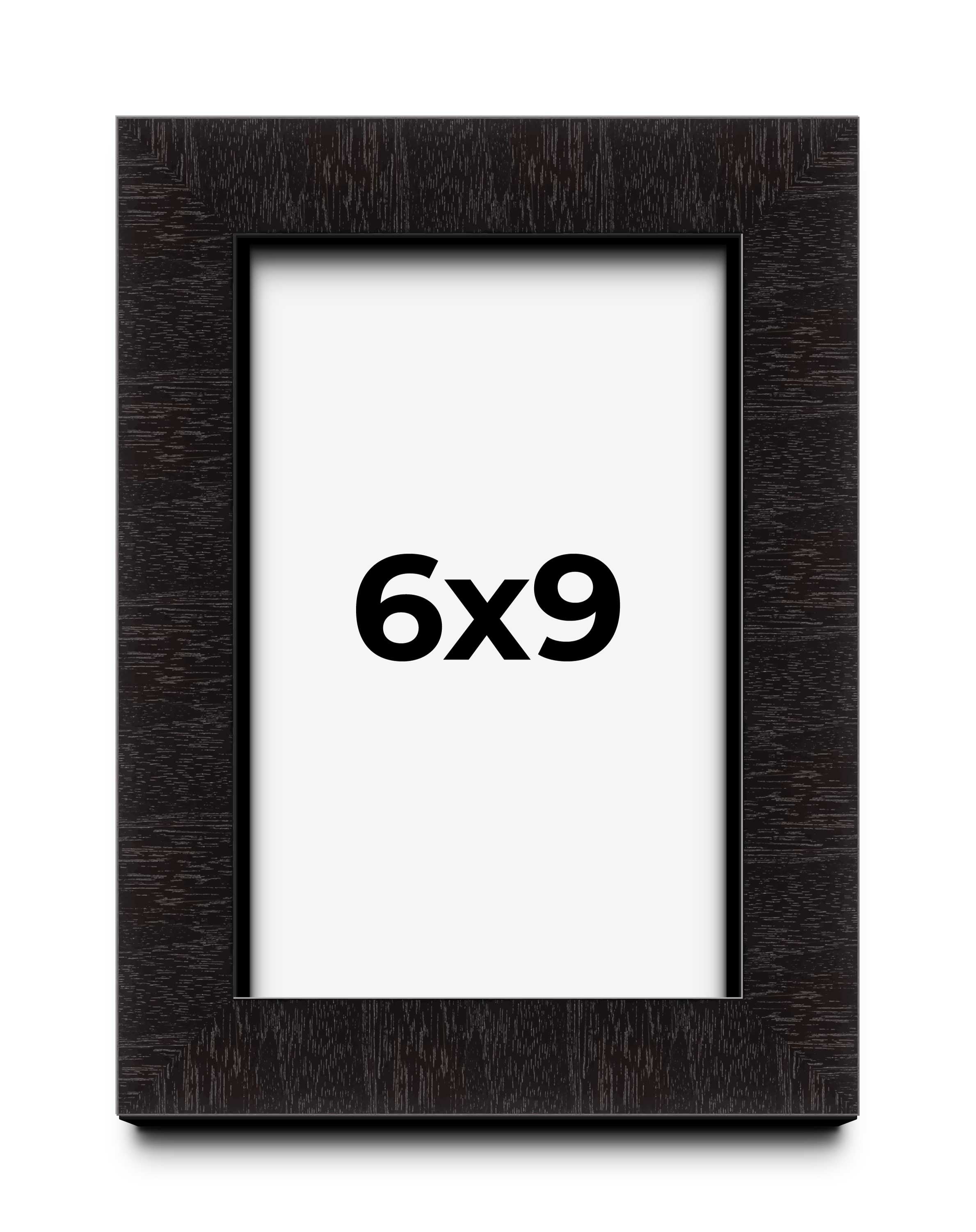 One Rabbet Frame 6x9 Shadow Box Black Solid Wood Display Picture Frame | 1 Inch Rabbet ...