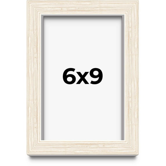 6x9 Shadow Box Frame White | 1.125 Inches Deep Real Wood Rustic Shadowbox Display Frame | UV