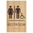 6x9 Unisex Accessible Restroom Sign ADA Compliant Tactile Grade 2 ...