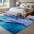 thumbnail image 1 of 6x9 Washable Area Rug, Abstract Impressionist Non-Slip Large Rectangle Rug for Living Room Dining Room, Blue Gold Marble Texture Indoor Floor Mat for Home Decor, 1 of 9