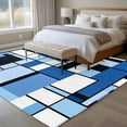 thumbnail image 1 of 6x9 Washable Area Rug, Abstract Non-Slip Large Rectangle Rug for Living Room Dining Room, Medieval Blue Black Geometrical Indoor Floor Mat for Home Decor, 1 of 9