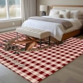 thumbnail image 1 of 6x9 Washable Area Rug, Farmhouse Country Non-Slip Large Rectangle Rug for Living Room Dining Room, Star Bless This Home Red Buffalo Plaid Indoor Floor Mat for Home Decor, 1 of 9