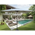 thumbnail image 1 of 6x9FT Outdoor Rectangular Umbrella with with Crank and Push Button Tilt, Large Sun Patio Waterproof Umbrella for Deck Pool Backyard Garden, No Base Included, Frozen Dew, 1 of 7