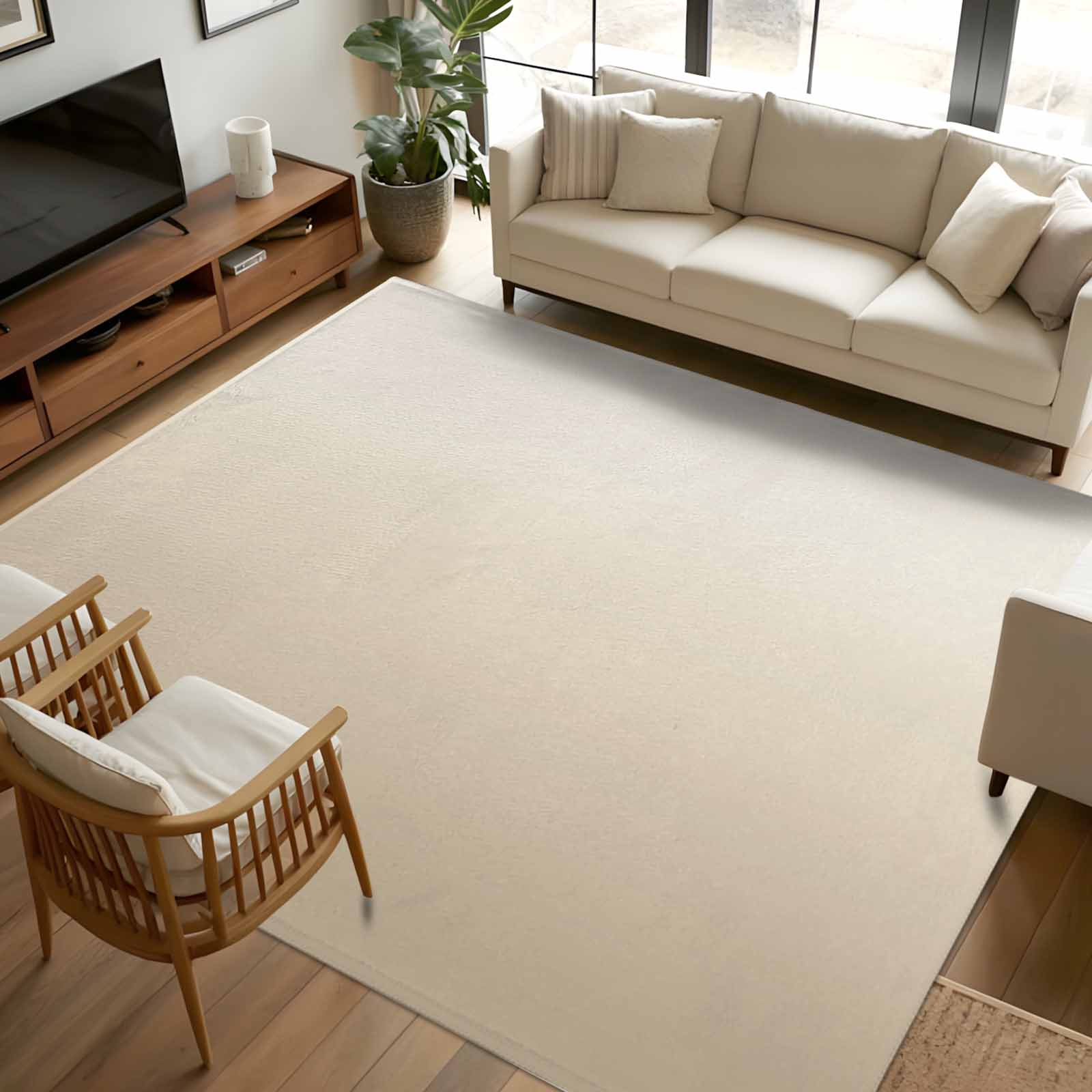 6x9Ft Area Rugs Beige Brown Ombre Non-Skid Rubber Backing Large ...