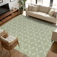 thumbnail image 1 of 6x9Ft Area Rugs Sage Green Non-Skid Rubber Backing Large Rectangle Rugs - Living Room Bedroom Home Office, Geometric Flower Leaf Diamond Plaid Retro Indoor Floor Mat Carpets Washable Rug, 1 of 9