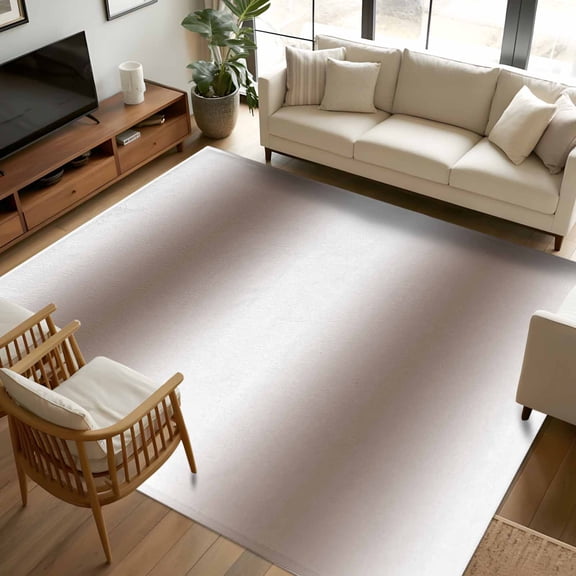 6x9Ft Area Rugs White Brown Non-Skid Rubber Backing Large Rectangle Rugs - Living Room Bedroom Home Office, Modern Gradient Vertical Stripes Geometric Indoor Floor Mat Carpets Washable Rug