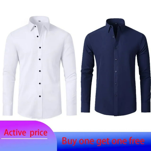 6xl New Spring and summer elastic force non-iron men's long-sleeved ...