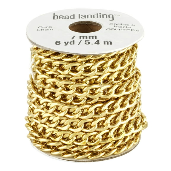 6yd. Gold Curb Thick Chain by Bead Landing