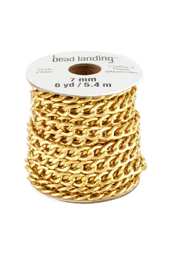 6yd. Gold Curb Thick Chain by Bead Landing