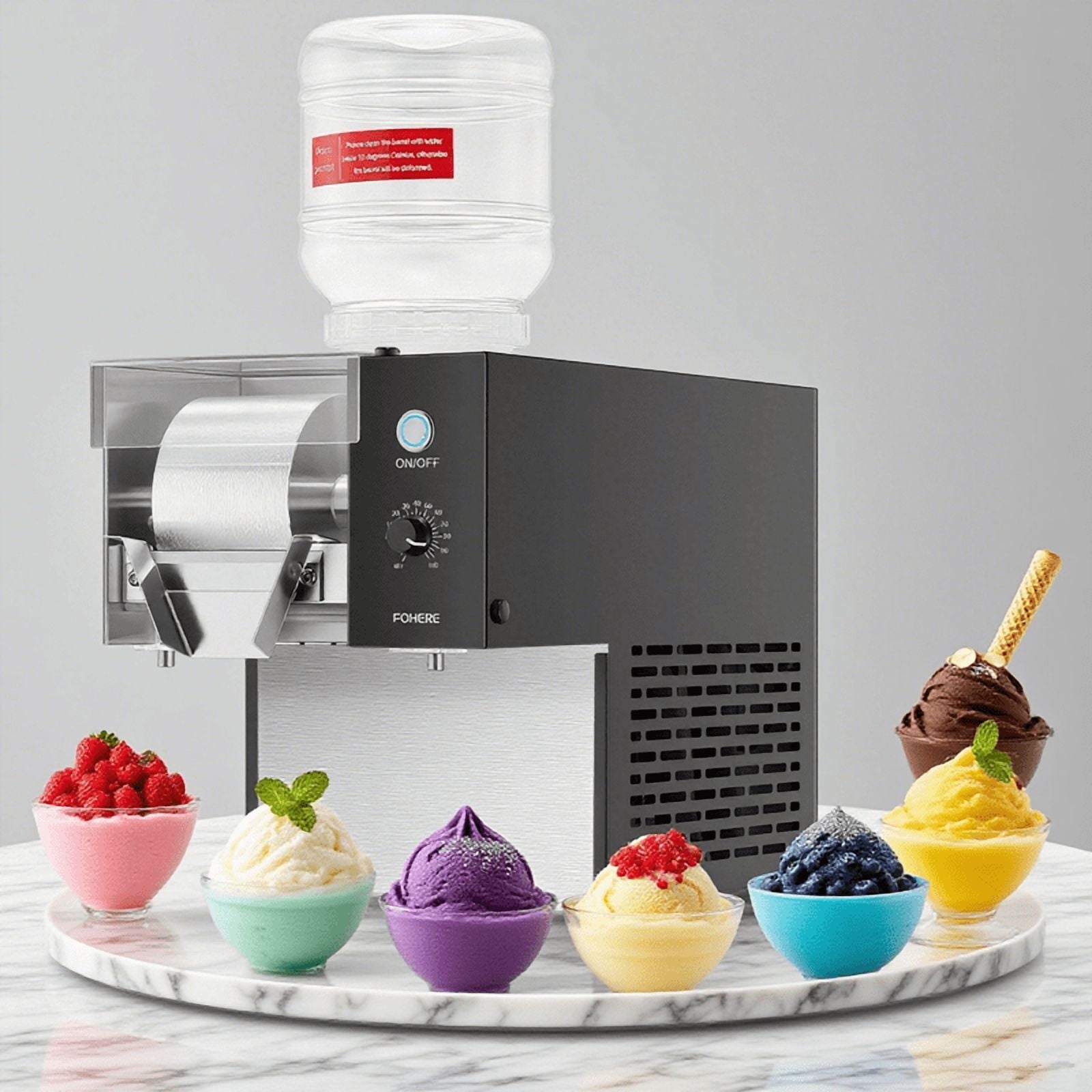 Snowflake Ice Machine, 176 LBS/24H Electric Snow Cone Maker, Food-Grade Stainless Steel
