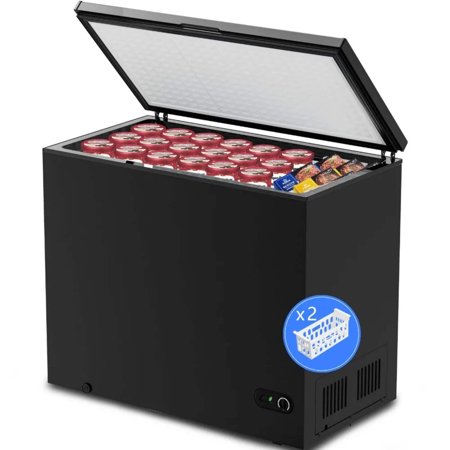 7.0 Cu.ft Chest Freezer with 2 Removable Basket, Free Standing Top open Door Compact Deep Freezer with Adjustable Temperature