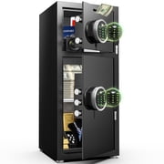 Omethey 7.0 Cuft Large Dual Door Digital Home Money Safe Box with Quick Access Drop Slot & Adjustable Shelf