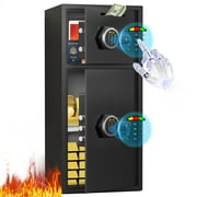 Safe 6.5 Cuft Large Fire Safe Home, With Silent Function And Led Lights, Numeric Keypad Home Safe With Deposit Slot And Dual Alarm System, Fingerprint Password Personal Safe