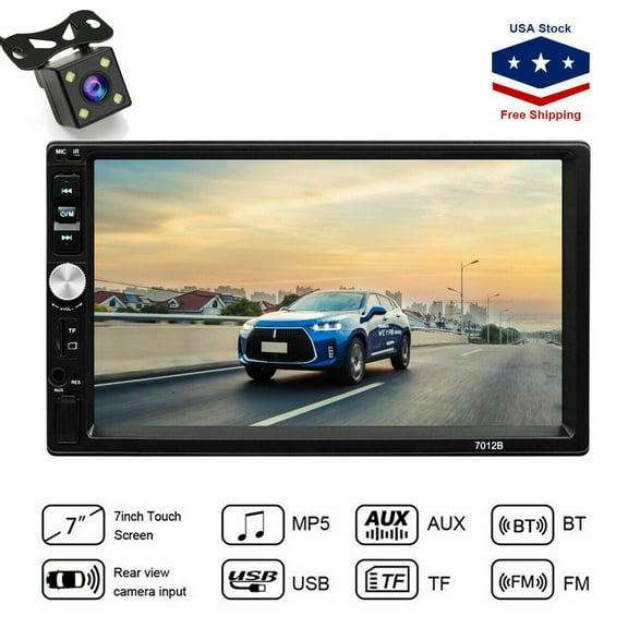 7.0" Double 2Din Touch Screen Car Stereo MP5 Player Bluetooth FM Radio Camera US