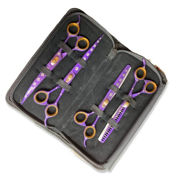 7.0 inches Professional Dog Grooming Scissors Set Straight, thinning, Curved and Chunkers