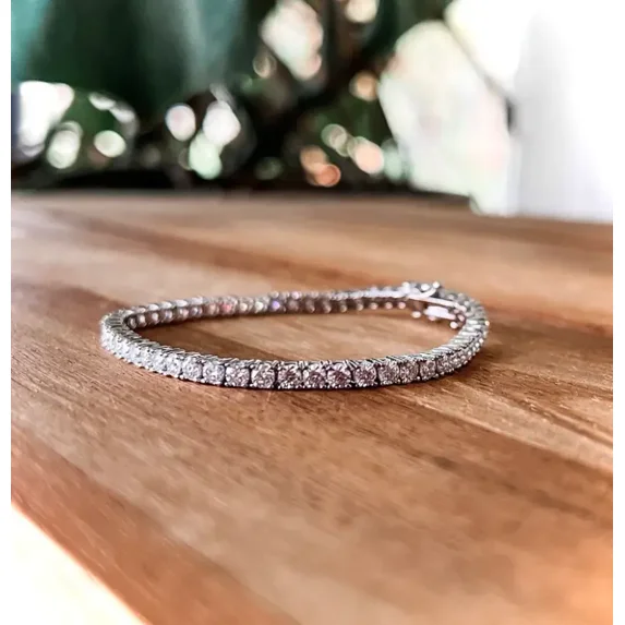 7.00 Ct Round-Cut Lab created Diamond Tennis Bracelet, Tennis Chain, Anniversary Gifts,Rose Gold Plated Sterling Sliver Bracelet
