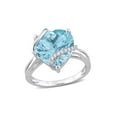 thumbnail image 1 of 7.00Carat (Ctw) Sky-Blue Topaz Promise Heart Ring in Sterling Silver with Accent Diamonds for Women, 1 of 6