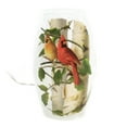 thumbnail image 1 of 7.00In Summer Cardinals Med Vase, Glass, Electric Light Birds Birch Tree Hba0205, 1 of 3