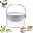 thumbnail image 1 of 7.02" Iced Salad Bowl With Lid,Chilled Serving Bowl,Big Bowl To Keep Food Cold With Handle For Party,Bowl Set For Chilled Pasta, Hummus, Salsa, Potato, Dressing, Fruit,White, 1 of 9