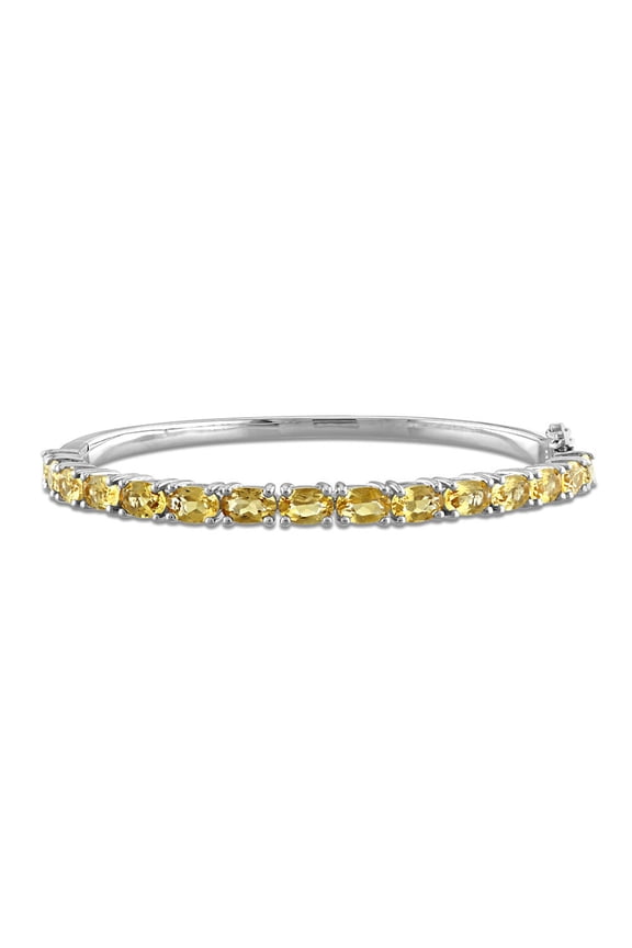 7.05 Carat (Ctw) Citrine Bangle Bracelet in Sterling Silver