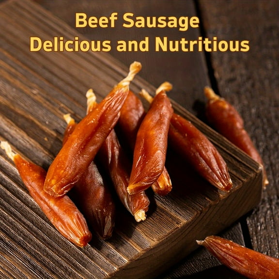 7.05oz/14.11oz(200g/400g) Beef Sausage, All Natural Ingredients, Natural Dog Treats, Healthy, Easily Digestible, Dog Chews Long Lasting, And High Protein, Low Fat, Perfect Training Reward Snack
