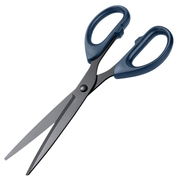 7.08-Inch Black Blade Scissors with Blue Soft-Grip Handle, Multipurpose Cutting Tool for Home, Office and Crafting