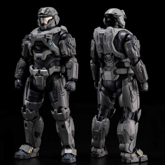 7.08-Inch Sparta Action Figure - RE:EDIT HALO: REACH, Box Set with Weapons, Multicolor