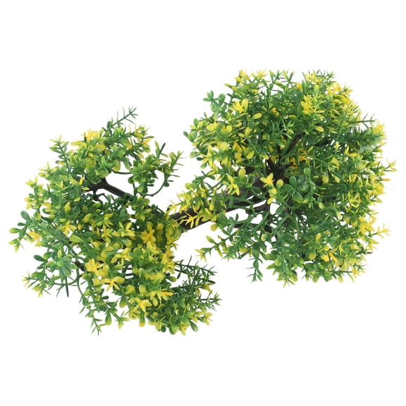 7.09"*9.84" Artificial Plants Greenery Bonsai, Faux Potted Plant Desk Display Fake Tree Pot Ornaments for Home Decor Indoor Bookshelf Office Desk Bathroom Farmhouse Decor Yellow