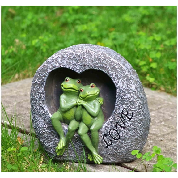 DurableDelights 7.09”H Romantic Frog Statues for Garden - Resin Couple Figurine Yard Art Decorations Gifts
