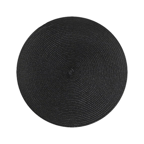 7.09 Inch Round PP Woven Table Placemat, Oilproof Heat Insulated Anti-stain Pad, Waterproof Dinner Mat for Household Dining Table and Western Steak Meal Arrangement