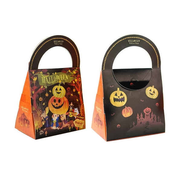 7.09x4.72x2.56 inch 5PC Halloween Candy Boxes with Handles for Treats and Gift Packaging