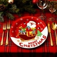 thumbnail image 1 of 7.09x7.09 Inches LIORAGLJ Christmas Round Paper Plates Santa Claus Disposable Decorative Tableware for Holiday Supplies, 1 of 6