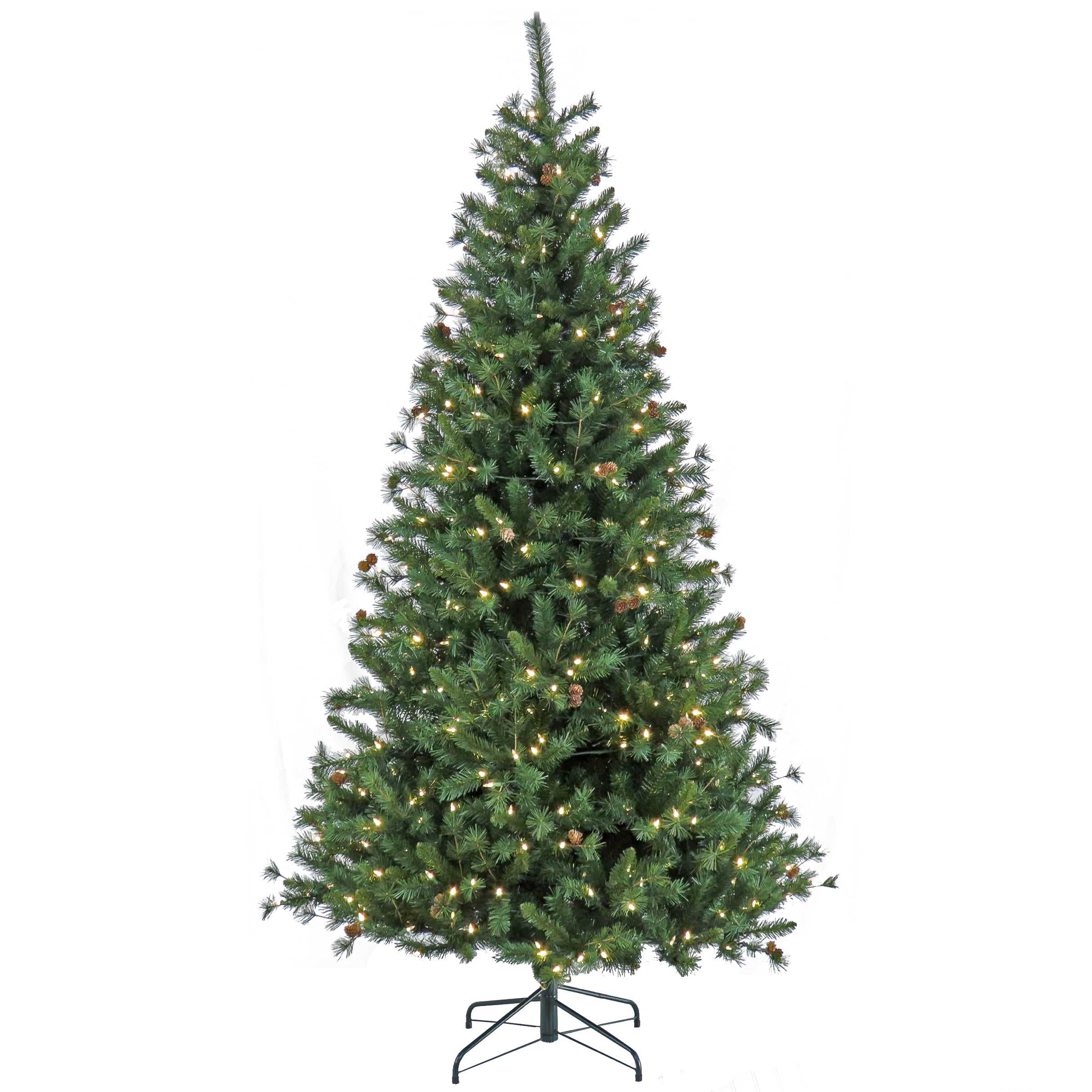 7 1/2' Feel Real® Cedar Spruce Hinged Tree with Warm White LED Lights